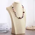 Professionele beige linnen sieraden display buste voor het tonen van kettingen. - H-Type Hoogte 40 / Hennepstof