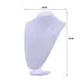 Grijze fluwelen sieraden buste mannequin standaard voor kettingen maat 24cm bij 34cm - V-Type Hoogte 36 / Ijsfluweel