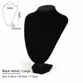 Grote zwart fluwelen ketting display mannequin buste voor sieraden, 29x20x16cm. - V-Type Hoogte 29 / Zwart Fluweel