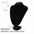 Large black velvet necklace display mannequin bust for jewelry, 29x20x16cm size. - V-Type Height 29 / Black Velvet