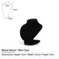 Mini size black velvet necklace display bust stand for jewelry shop counter showcase - V-Type Height 15 / Black Velvet