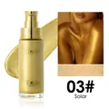 Detail view of 30ml golden body shimmer oil highlighting the radiant effect on skin - 03# Solar / Bright Gold