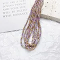 Cuentas de piedra natural púrpura y tierra facetadas de 3 mm para joyas artesanales DIY - Paquete de 20 Piezas / Fosfosiderita