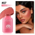 Moisturizing pink cream blush stick with natural glowing finish on model's skin - Sleepy Girl (W-CZ-B030#7)