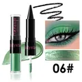 Stick de maquillage 2 en 1 avec eye-liner noir et ombre à paupières vert scintillant, n°06 - Jaune Vif Scintillant (W-CZ-B045#5)