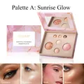 Julystar Palette A Sunrise Glow kit maquillage marbre avec blush highlighter bronzer - Style A Sunrise Glow