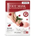 Premium Rose exfoliating foot mask in red and white packaging by EFERO 1 pair set - Rose Foot Mask / 1 Pair Pack