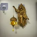 Creative vintage gold goddess wall lamp with amber glass globe and pearl drops - Goddess Wall Lamp