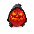 Halloween hooded pumpkin lantern decoration with glowing face in black and orange - Grim Reaper Pumpkin Style / Solar Powered