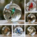 Set de suspensions oiseaux en verre cristal avec colibris et cardinaux réalistes - 7 Pieces Collection