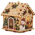 Maison de Noël en perles DIY faite à la main avec motifs bonhomme de neige et renne - Style Sapin de Noël / Art de Perle DIY