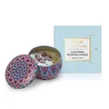 Vela aromática de lavanda en lata mandala con elegante caja de regalo azul claro - Lavanda Mandala Lata / 70.00g