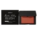Fard à joues Zephoco orange-rouge mat et soyeux avec son boîtier noir élégant - 3.5g / Rouge Orangé