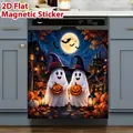 Détail d'un autocollant magnétique d'Halloween avec fantôme et citrouille pour lave-vaisselle - Autocollant Lave-vaisselle Halloween-2