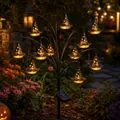 Outdoor solar powered Halloween garden stake lights with luminous witch hat lanterns - Witch Hat