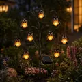 Solar powered garden tree with black cat lanterns for Halloween outdoor landscape decor - Black Cat