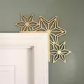Elegant gold laser-cut wooden star corner frame decoration for holiday home decor - Hexagram