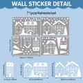 Dimensions détaillées et disposition des planches pour kit stickers village Noël - Village de Noël Style F