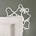 Elegant silver wooden Christmas bell corner decor for door frame holiday home ornament - Butterfly With Bell