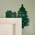 Green wooden Christmas tree and gift box corner decoration for holiday home styling - Gift Box