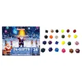 Dowmoo 24-day Christmas Dice Advent Calendar with colorful polyhedral acrylic dice - 24-Piece Set