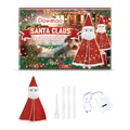 Outdoor Christmas Santa Claus decoration kit with LED string lights and ground stakes - Santa Claus Decoration Set / 11 Piece Set (Including Light String and Stand)