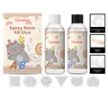 DOWMOO DIY διαφανές κιτ κόλλας εποξειδικής ρητίνης AB με 6 καλούπια και εργαλεία - Σετ Διαφανούς Εποξειδικής Ρητίνης AB