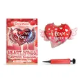 Kit de globos de corazón con alas Dowmoo San Valentín con inflador manual y embalaje - 1 Globo Y 1 Bomba / Estilo Alas de Corazón