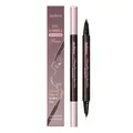 Penne 2-in-1 sopracciglia e eyeliner liquido zephoco marrone scuro con punta a 4 rebbi - 2.0g / Marrone scuro