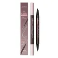 Penna 2-in-1 zephoco marrone per sopracciglia ed eyeliner con punta a 4 denti di precisione - 2.0g / Marrone