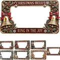 Lot de cadres de plaque d'immatriculation de Noël aux motifs festifs - Cloche
