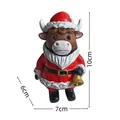 Specifiche dimensionali per la statuina della mucca Highland Santa, 10x7x6 centimetri - Mucca di Natale C
