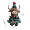 Adorabile statuetta mucca Highland albero di Natale decorazione casa, 10cm d'altezza - Mucca di Natale A
