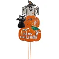 Dekorativer Halloween-Gartenstecker mit Kürbis-, Gespenster- und Katzenmotiven für den Garten - Geist Kürbis Stil (Stil A)