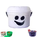 Spooky mini white ghost bucket for Halloween treats, candy and holiday decoration - Halloween Pumpkin Bucket (52111) / White