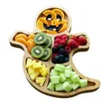 Ghost-shaped wooden charcuterie board filled with fresh fruits for Halloween decoration. - Ghost Style