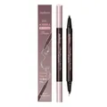 Matita 2-in-1 Zephoco nera per sopracciglia ed eyeliner con punta a 4 punte, naturale - 2.0g / Nero