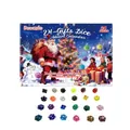 24-day Christmas advent calendar with assorted polyhedral dice in a festive gift box - 24-Piece Set
