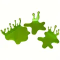 Gedetailleerd overzicht van groene slijmdruppel plankdecoratie voor Halloween-stijl - 3-delige set / Groen
