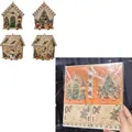 Creative DIY Pearl Art Christmas house set with 3D design and pearl decorations - Snow Tree / DIY Wooden House Pearl Kit