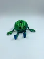 Bewegliches 3D-gedrucktes Kürbis-Monster Spielzeug in irisierendem Grün-Blau-Finish - Kürbis Smiley Gesicht / Blaugrün
