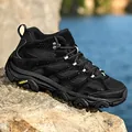 Durable black breathable hiking shoe featuring a non-slip sole for outdoor trekking - 36 / Black
