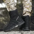 Black high-top men's outdoor tactical combat boots with a rugged anti-slip sole - 39 / Black