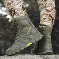 Rugged men's olive green outdoor tactical combat boots with high-top breathable design - 39 / Army Green