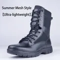Botas de combate tácticas negras ultra ligeras con malla transpirable para verano - 43 26.5 / Estilo Ultra Ligero Malla Transpirable (017)