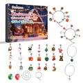 Weihnachts-DIY-Armband- und Halsketten-Adventskalender-Set mit 24 festlichen Anhängern - 24 Gitter Kit