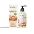 Set de aceite de masaje de incienso OceAura 100ml con frasco dosificador nutritivo y relajante - 100ml / Incienso