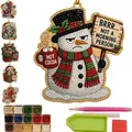 Funny Christmas snowman DIY pearl diamond painting ornament kit with full tools set - Snowman