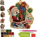 Funny DIY Christmas diamond painting hanging ornaments kit with tools and beads - Santa Claus