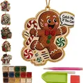 DIY Funny Christmas Diamond Painting Ornament Kit with Gingerbread Man design and tools - Gingerbread Man